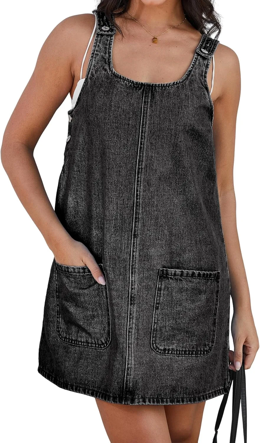 Womens Adjustable Strap Denim Overalls Dress Jeans Overall Jumper with Pockets