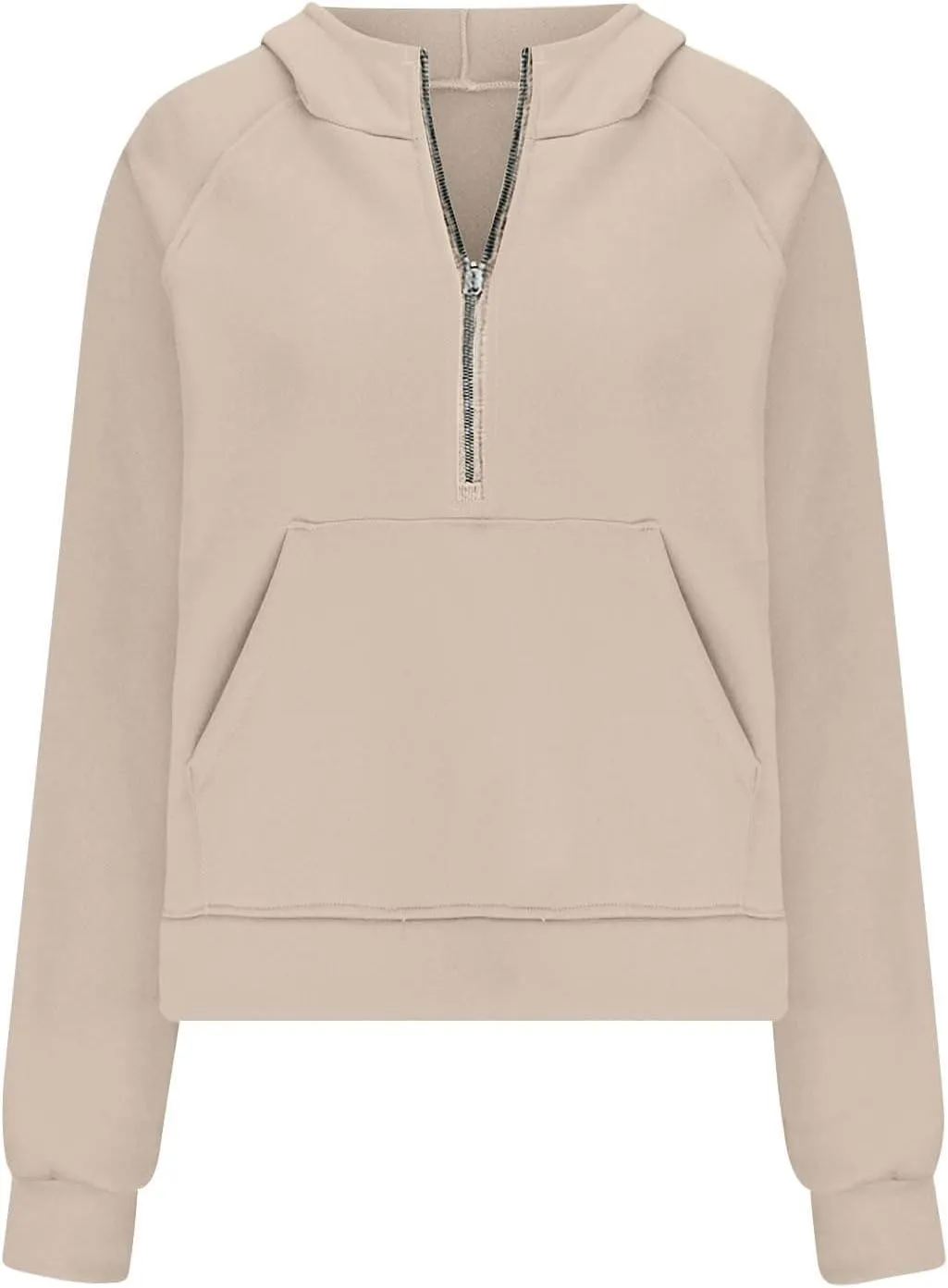 Womens Fall Fashion 2023 Long Sleeve Sweatshirts Cropped Pullover Fleece Quarter Zipper Hoodies Fall Outfits Clothes