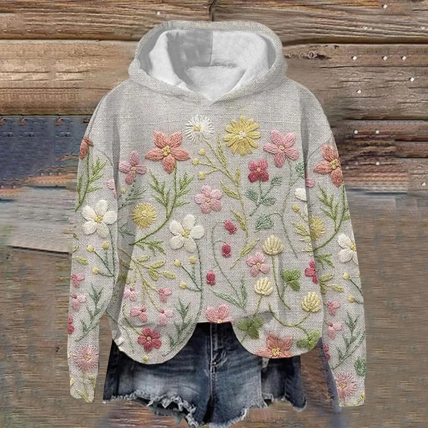 Womens Floral Lace Hoodie Elegant Pullover Sweatshirt Soft Fleece Oversized Lounge Fall Winter Athleisure Streetwear