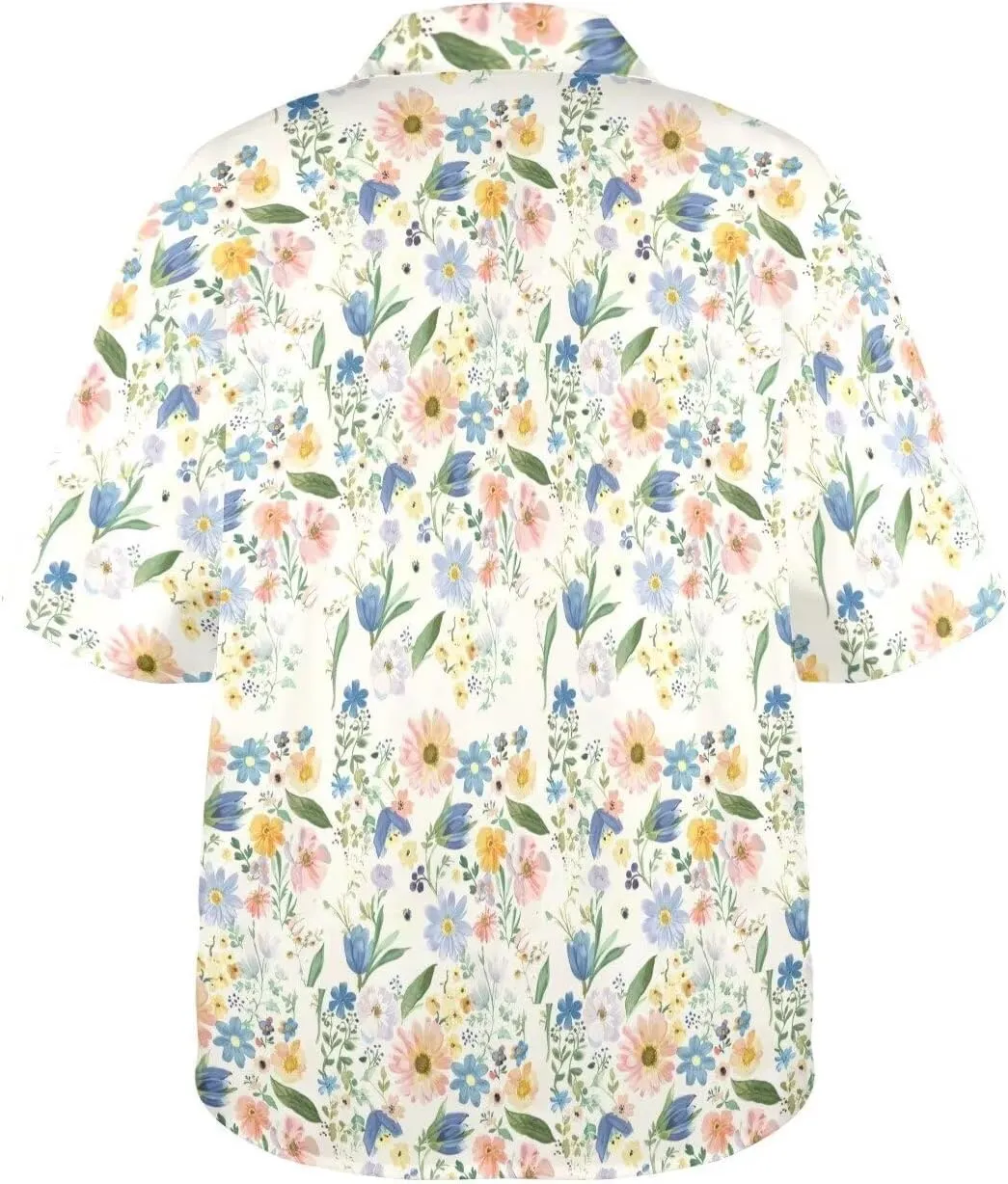 Womens Hawaiian Shirt Button Down Beach Shirts for Women Fashion Summer Tropical T-Shirts Casual Clothes