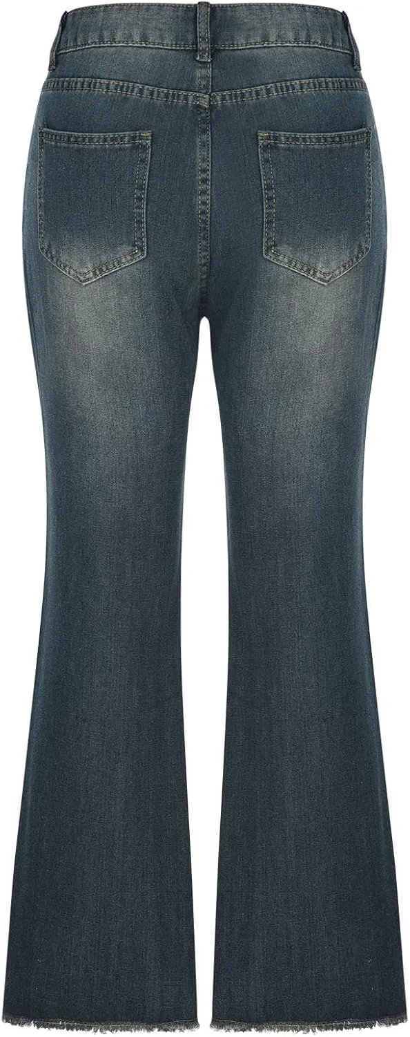 Womens Jeans High Waist Baggy Wide Leg Denim Pants Zipper Pocket Straight Jeans Trousers Casual Loose Fit Jeans Pants