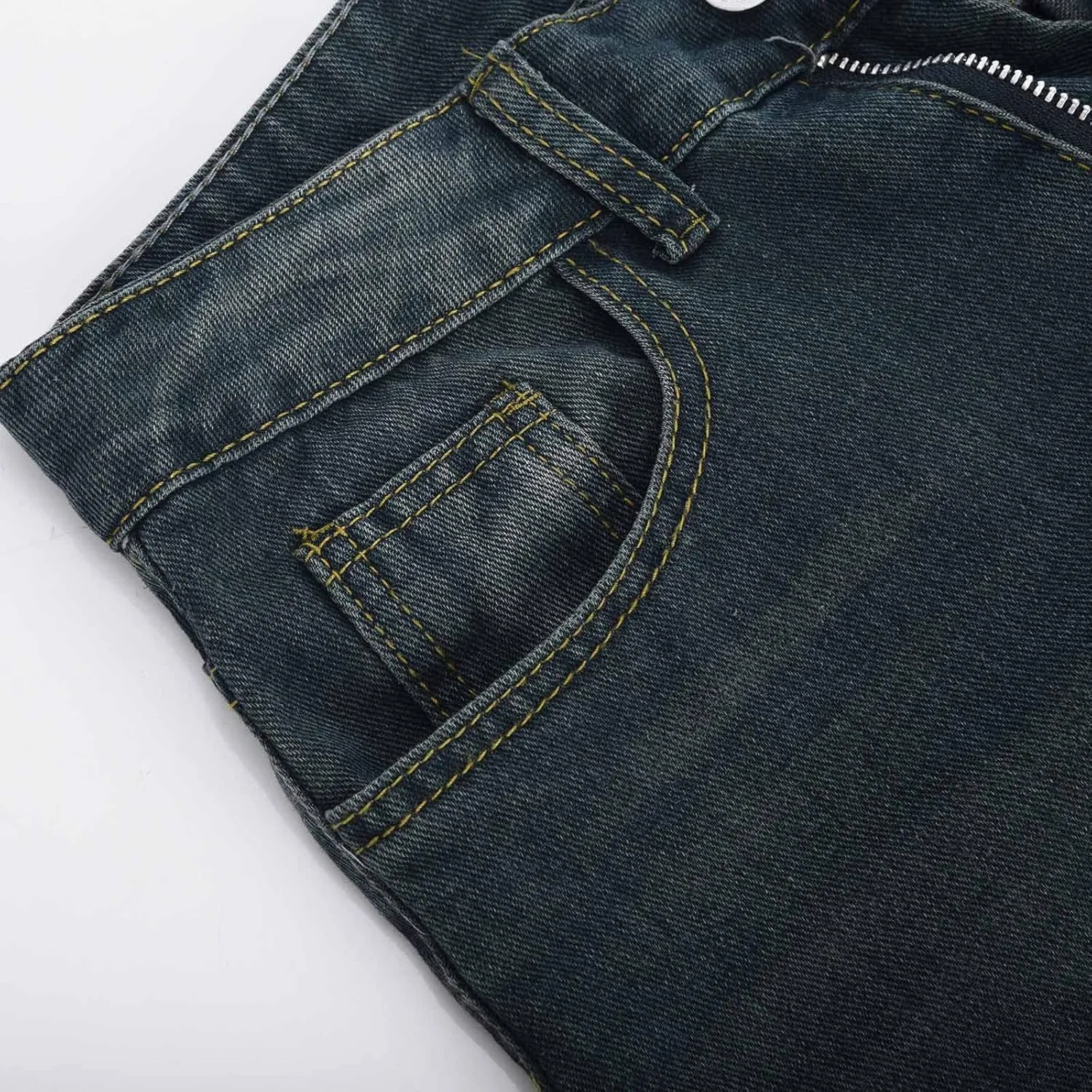 Womens Jeans High Waist Baggy Wide Leg Denim Pants Zipper Pocket Straight Jeans Trousers Casual Loose Fit Jeans Pants