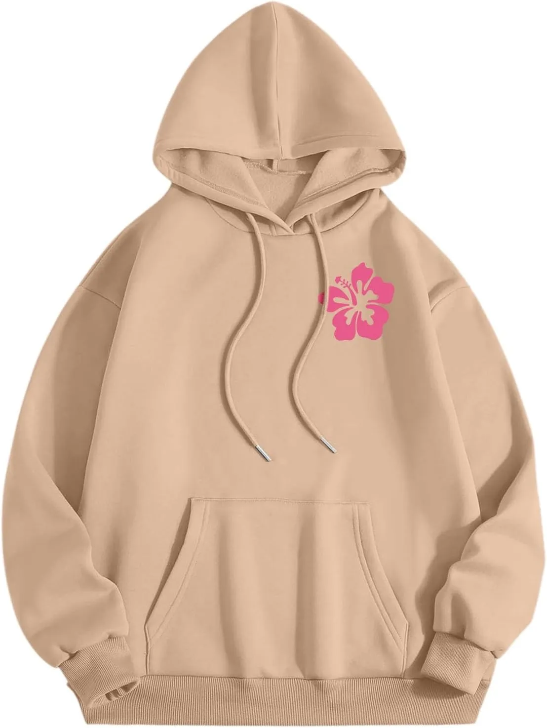 Women's Oversized Cute Hoodies Preppy Y2K Graphic Long Sleeved Sweatshirt for Teen Girls Pullover Tops with Pockets