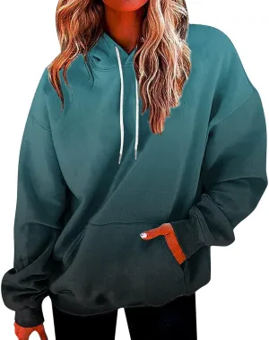 Women's Painted Oversized Hoodies Long Sleeve Drawstring Pullover Tops with Pockets 2024 Fall Trendy Loose Sweatshirt