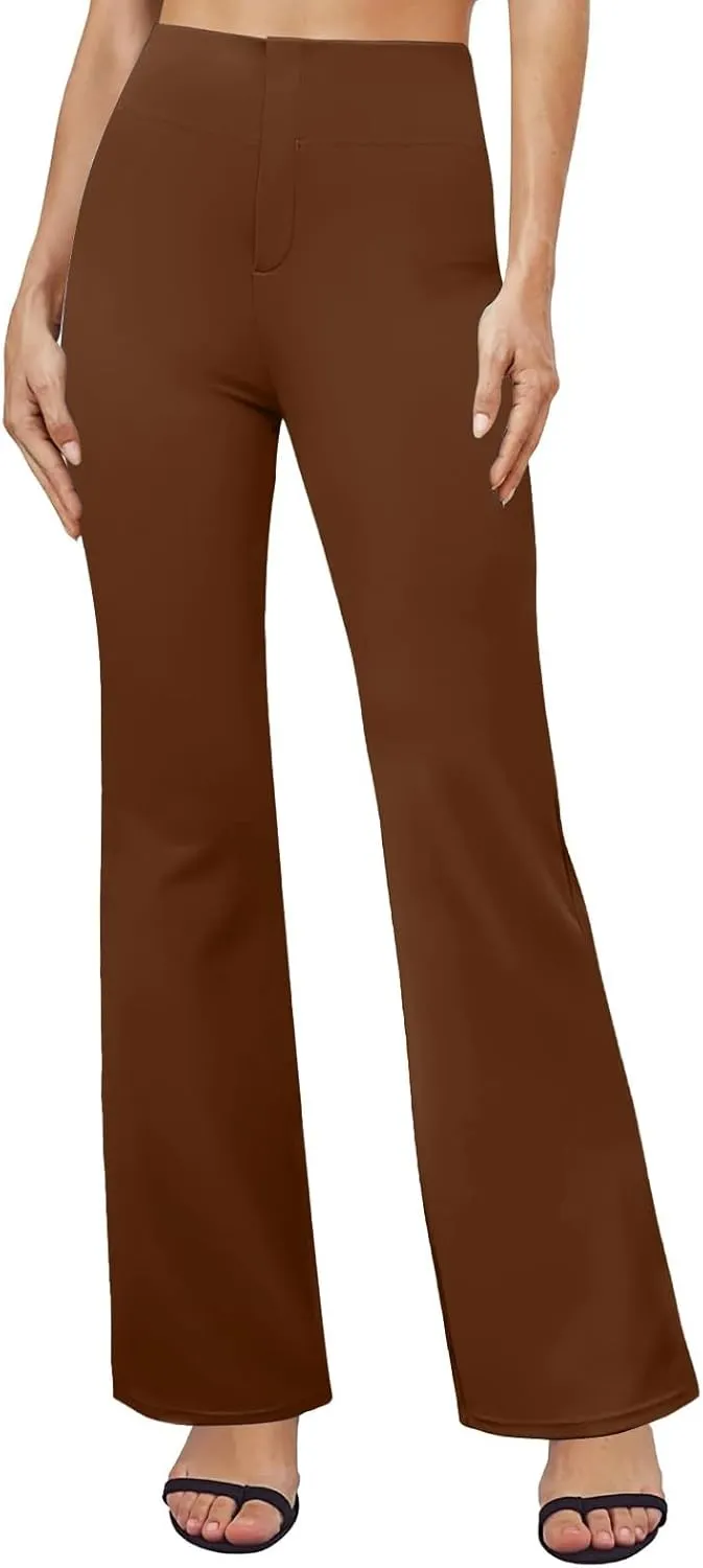 Womens Pants Business Work Dress Pants Casual Slacks High Waist Stretchy Trousers Pull On Office Pants with Pockets