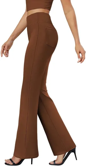 Womens Pants Business Work Dress Pants Casual Slacks High Waist Stretchy Trousers Pull On Office Pants with Pockets