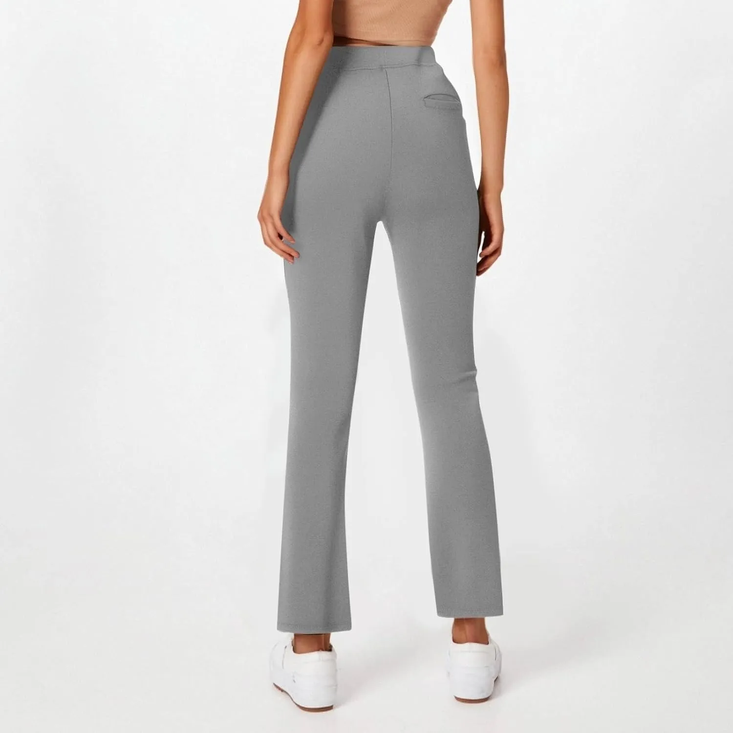 Women's Pants for Work High Waist Dress Pants Business Casual Stretch Wide Leg Flare Yoga Trousers with Pockets
