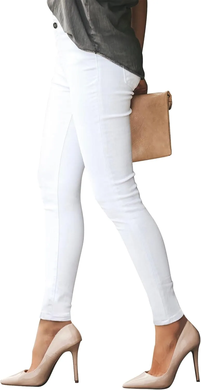 Womens Ripped Jeans Stretch Skinny Jeans for Women Butt Lifting Distressed Jeans High Waisted Denim Pants Light Blue