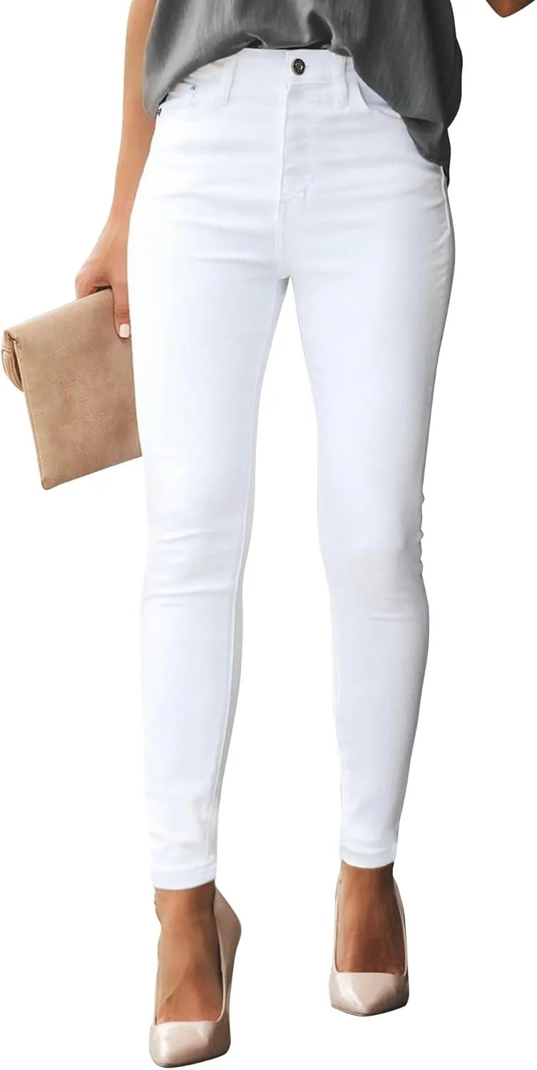 Womens Ripped Jeans Stretch Skinny Jeans for Women Butt Lifting Distressed Jeans High Waisted Denim Pants Light Blue
