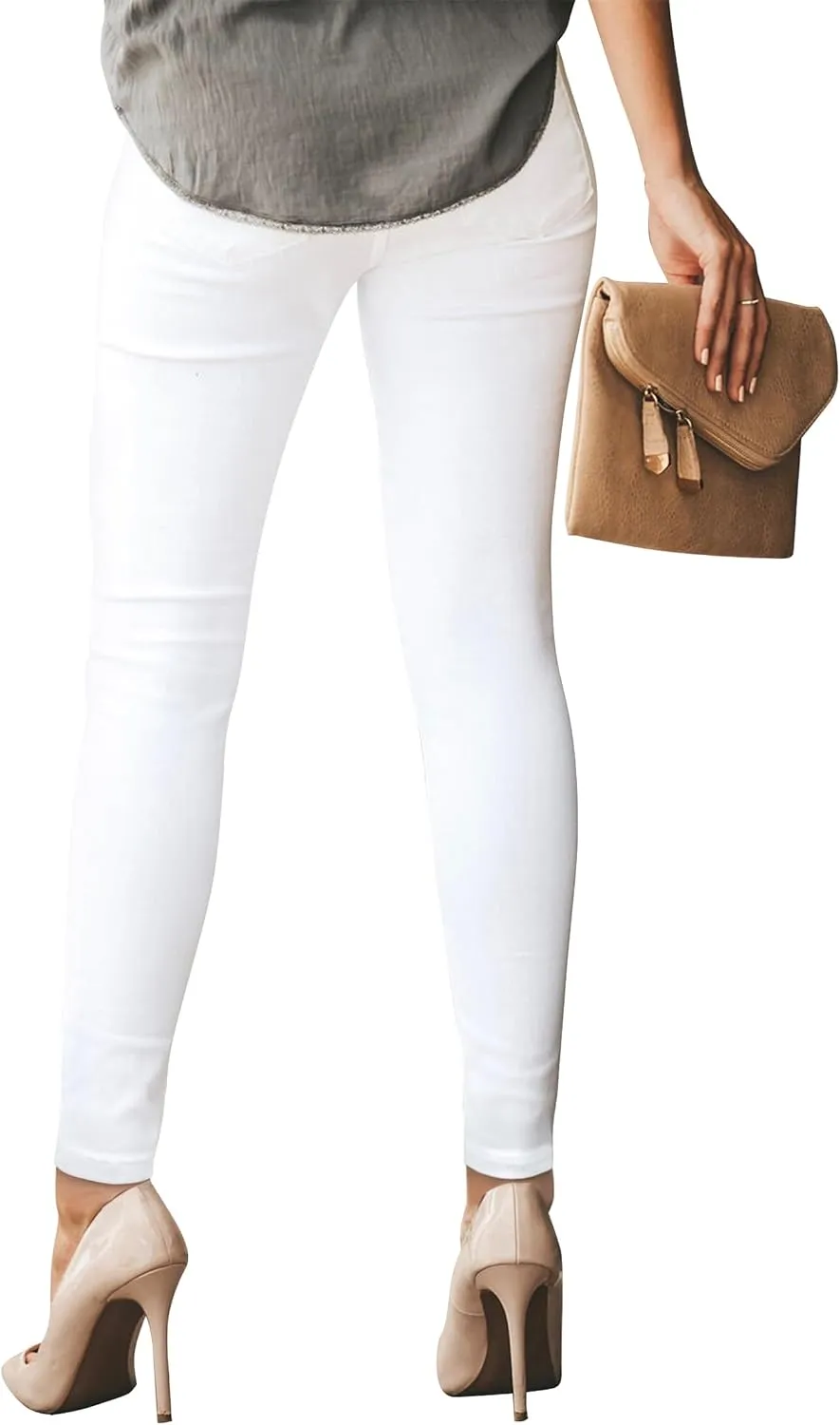 Womens Ripped Jeans Stretch Skinny Jeans for Women Butt Lifting Distressed Jeans High Waisted Denim Pants Light Blue