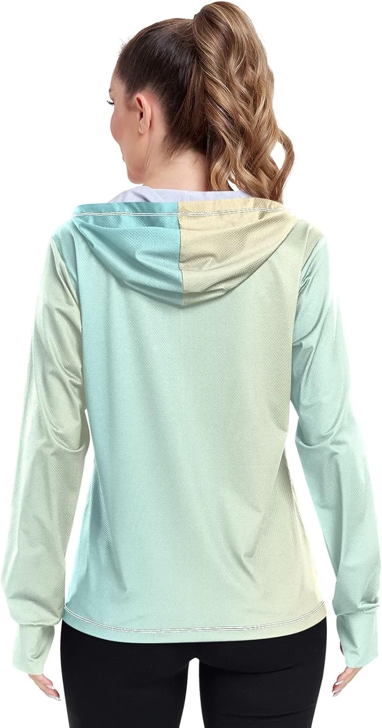 Womens Sun Protection Shirts Athletic Jacket with Thumb Holes Long Sleeve Spf 50 Cooling Shirts