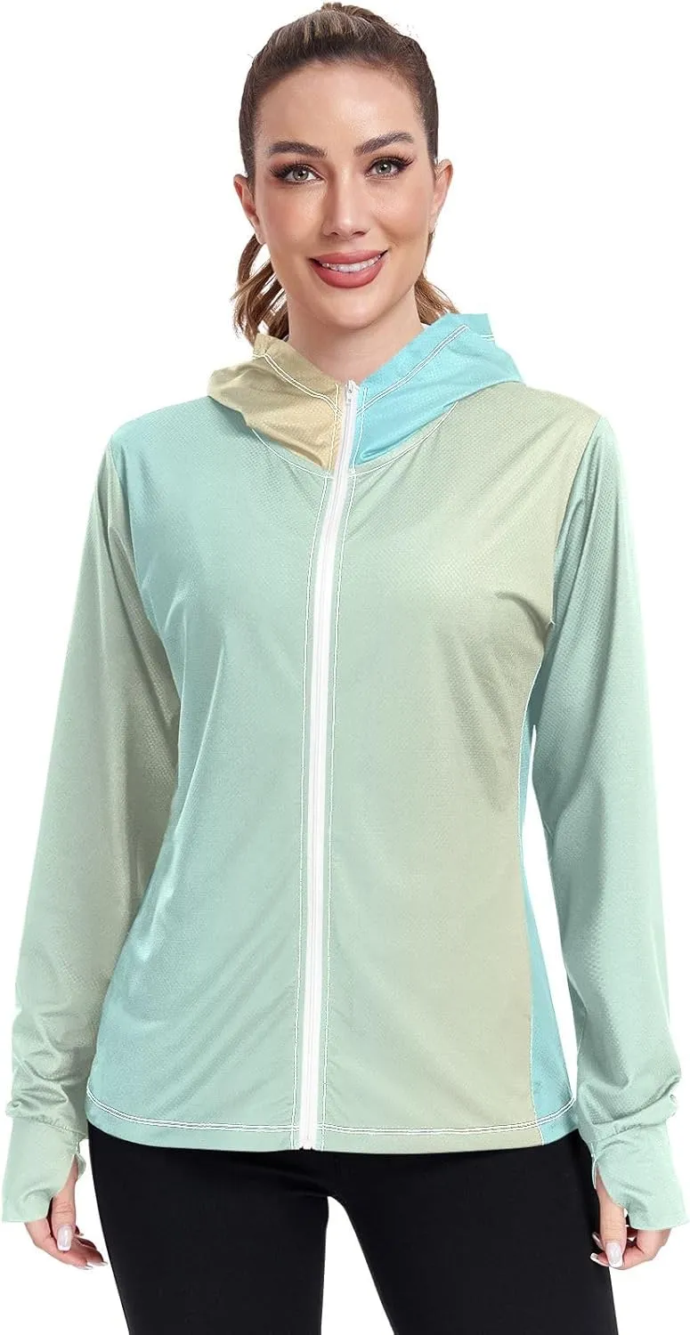 Womens Sun Protection Shirts Athletic Jacket with Thumb Holes Long Sleeve Spf 50 Cooling Shirts