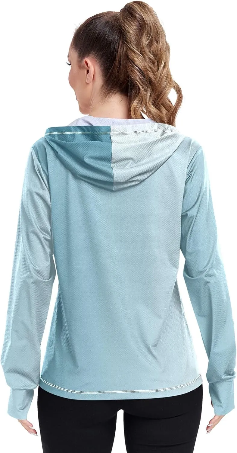 Womens Sun Protection Shirts Athletic Jacket with Thumb Holes Long Sleeve Spf 50 Cooling Shirts