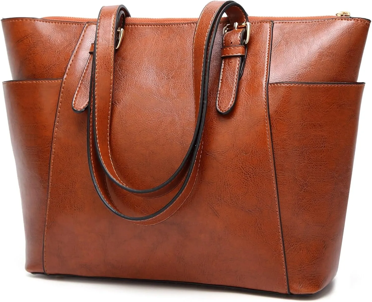 Women's Top-Handle Bags Lady's Handbag Satchel Bag Large Capacity Shoulder Bag Diagonal(Brown)