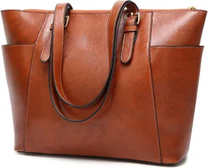 Women's Top-Handle Bags Lady's Handbag Satchel Bag Large Capacity Shoulder Bag Diagonal(Brown)