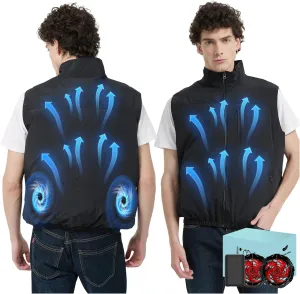 Work Cooling Vest Jacket with 2 Fans - Men and Women 21V Air Conditioner Lightweight Vests, With 20000mAh Battery